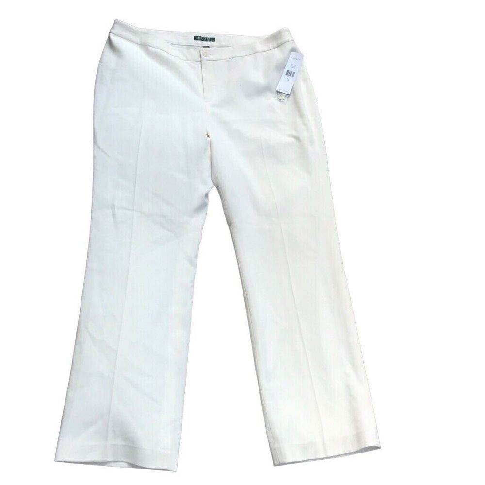 Lauren Ralph Lauren PURE WOOL NWT Cream / Ivory Lined Pants Size 16 W 16W